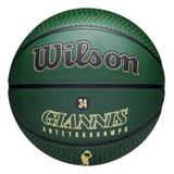 Pelota De Baloncesto Wilson Nba Player Icon Outdoor Giannis #7, Color Verde