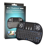 Mini Teclado Wireless Led Com Touchpad Bk-bti8led Usb Exbom Cor De Teclado Preto Idioma Português Brasil