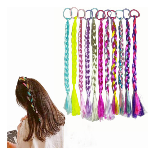 Set 3 Colets Extensiones Pelo Sintético Trenzado Colores