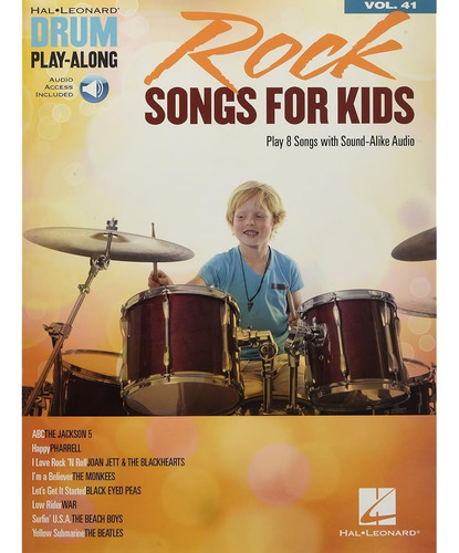 Canciones De Rock Para Niños Drum Play-along Volumen 41 Libr
