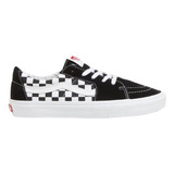 Zapatilla Vans Modelo Sk8 Low Negro Blanco Cuadros Exclusiva