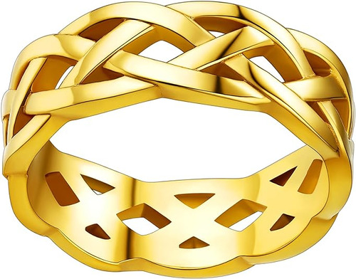 Anillos De Boda Vikingos De Acero Inoxidable Chapado En Oro