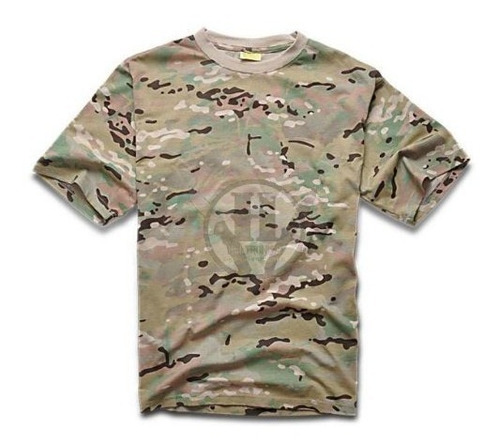 Remera Tactica Camuflada Multicam Ejer Manga Corta Algod Uca