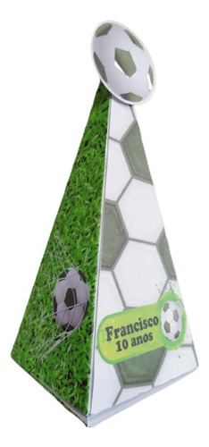 Lembrancinhas 10 Caixinhas Cone Personalizada Futebol