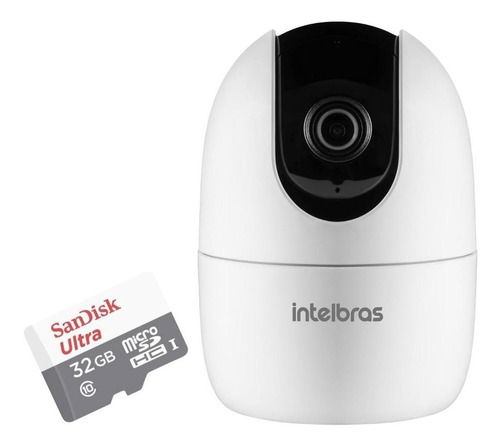 Câmera Ip 360° Full Hd Im4 Mibo Intelbras + Sd 32gb Ultra