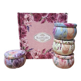 Velas Perfumadas  Pack De 4 Con Flores Secas (m30)