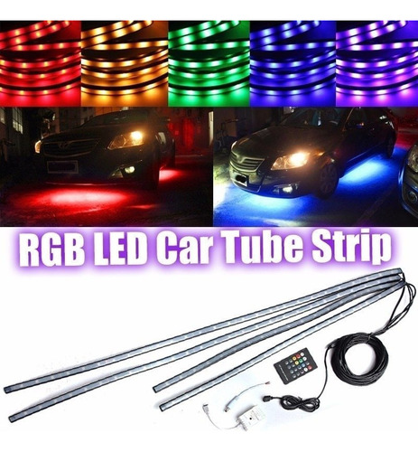 4 Piezas Rgb Coche Chasis Luz