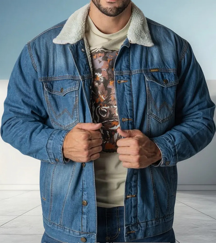 Chamarra Wrangler Mezclilla Con Borrega Importada Americana