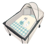 Set De Edredón Para Cuna Viajera O Colecho Gatitos Aqua