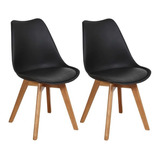 Silla X2 Sillon Eames Tulip Base Madera Con Almohadon