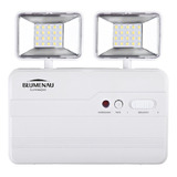 Kit 10 Luminaria Emergencia Led 1.200lm 5w 2 Faróis Bivolt