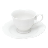 Cj 6 Xicaras Cafe Porcelana C/pires Maldivas Branco 80ml