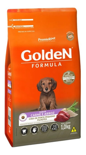 Ração Golden Fórmula Mini Bits Cães Filhotes Carne 1kg