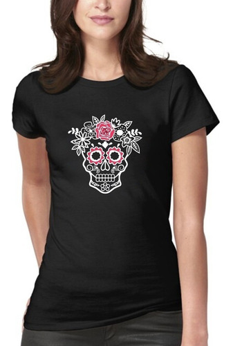 Polera  Halloween Catrina Día De Los Muertos  Moda Mujer