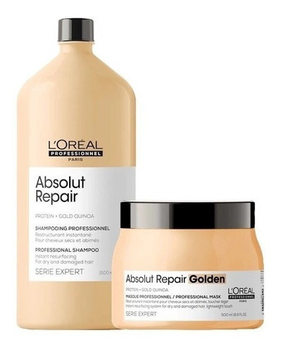 Loreal Absolut Repair - Shampoo 1,5l + Máscara Golden 500ml