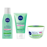 Kit Nivea Sabonete + Tônico Efeito Matte + Hidratante Em Gel