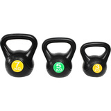 Set Pesas Rusas Kettlebell 15kg Crossfit Gym 6, 11 Y 15 Lb Color Negro