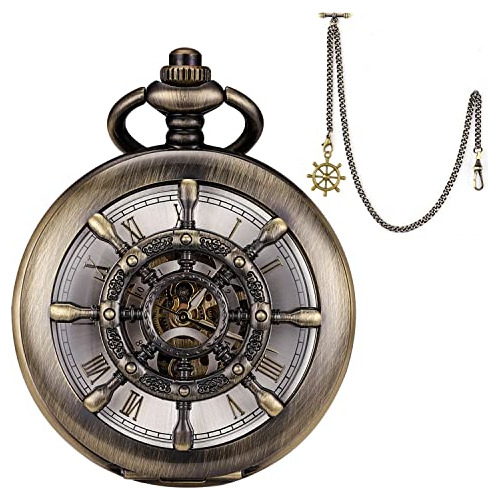 Reloj De Bolsillo Mecánico De Doble Caja Sibosun