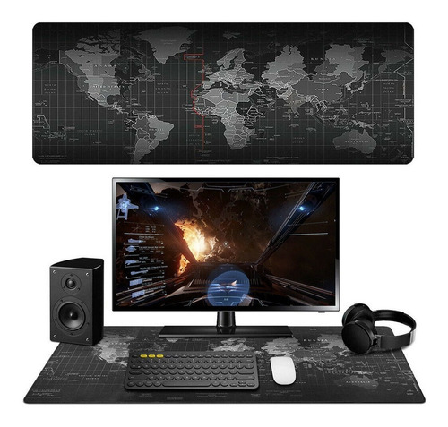 Mouse Pad Gamer Pro Xxl Mapa Mundo 90x40cm Antideslizante 