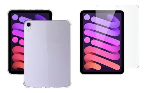 Funda Airbag Transparente Para iPad Mini6 + Cristal Templado