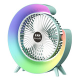 7 Colores 3 De Velocidad Recargable Lámpara Mini Ventilador 