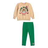 Conjunto Infantil Blusa E Legging Com Tigres Momi