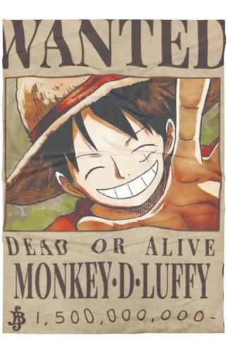Cobija Frazada Manta One Piece Luffy Wanted Mugiwara