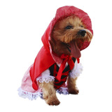 Disfraz De Caperucita Roja Para Perro Pequeño (talla 2 - 8)
