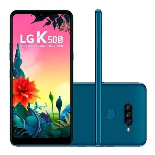 Smartphone LG K50s Azul 32gb, Tela 6,5  Narrow Notch Hd+ Ful
