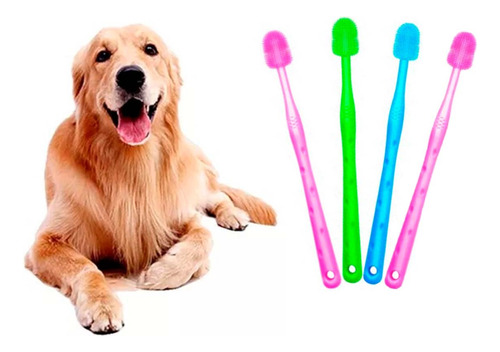 Kit X4u Cepillo Dientes Siliconado Mascotas Limpieza Dental 