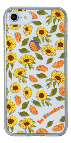 Funda Para iPhone Mujer Girasoles Personalizada Tu Nombre