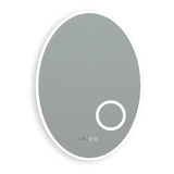 Espejo Oval Luz Led Smart 50 X 70 Cm Reloj Anti Empañe