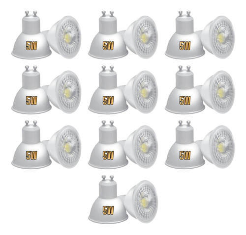 Pack X10 Lampara Dicroica Led 5w=35w Luz Fría Cálida Gu10