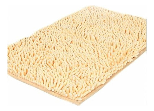 Limpia Pie De Baño Suave 40×60cm Colores Pelo Largo Color Beige Claro Liso