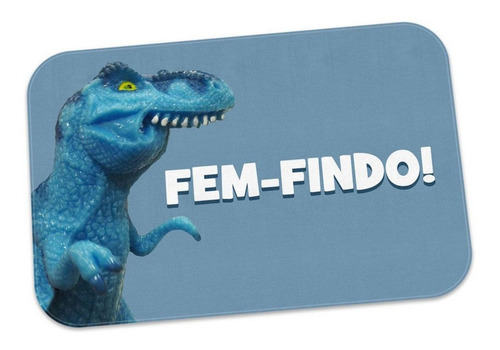 Tapete Divertido Meme Dinofauro Fem-findo Capacho Geek Cor Azul Desenho Do Tecido Dinossauro