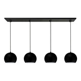 Colgante 4 Luces Bocha 15cm Negro Apto Led E27 Deco Moderno