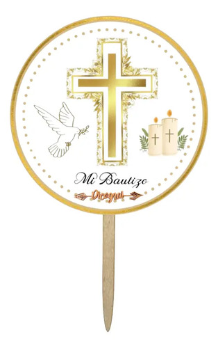 Cake Topper Letrero Sticker A Color Eventos 20cm 12pzas