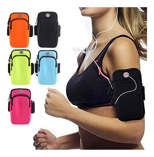 Brazalete Deportivo Bolsa De Teléfono Brazo Running 5pc [u]