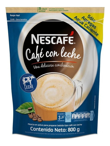 Cafe Con Leche Nescafe Bolsa 800 Gr - g a $47