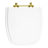 Tampa De Vaso Fit Branco Para Bacia Celite Ferragem Dourada Cor Dourado