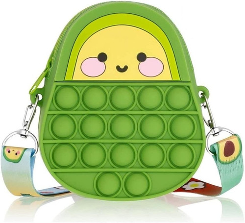 Bolsa Monedero Pop It Aguacate Con Carita Feliz