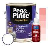 Tinta Eucatex Acrilica Peg E Pinte 3,6l Branca + Xadrez 50ml