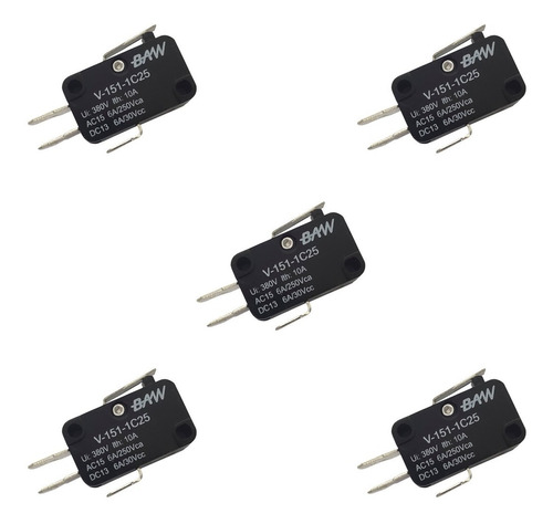 Pack X 5 Microswitch Por Palanca Corta  Baw V-151-1c25