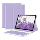 Funda Con Teclado Para iPad 11 Sin Ñ Violeta Refabricado