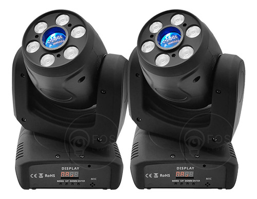 2x Moving Head Spot Led 60w 8 Cores Prisma + Wash 6 Leds 12w 110/220v