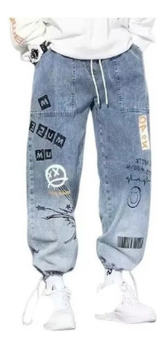 Cargo De Jeans Para Hombre Hip Hop Casual Streetwear