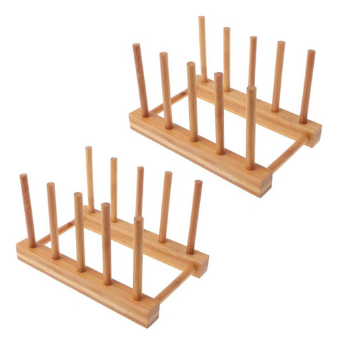 2 Estantes Para Platos, Ollas, Soporte De Madera Para Platos