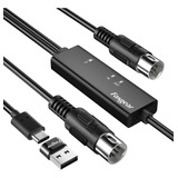 Cable Midi Usb C Con Adaptador Tipo C A Usb, Cable Midi Tipo