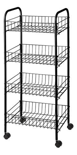 Fruteira De Chão 4 Andares Cozinha Vertical Com Rodinha