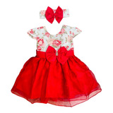 Vestido Infantil Menina Tule Rodado Rn A 4 Anos Bebe Luxo